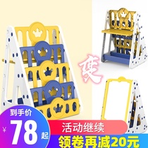 Childrens bookshelf picture book rack home floor plastic multifunctional drawing board baby toy storage rack table and chair