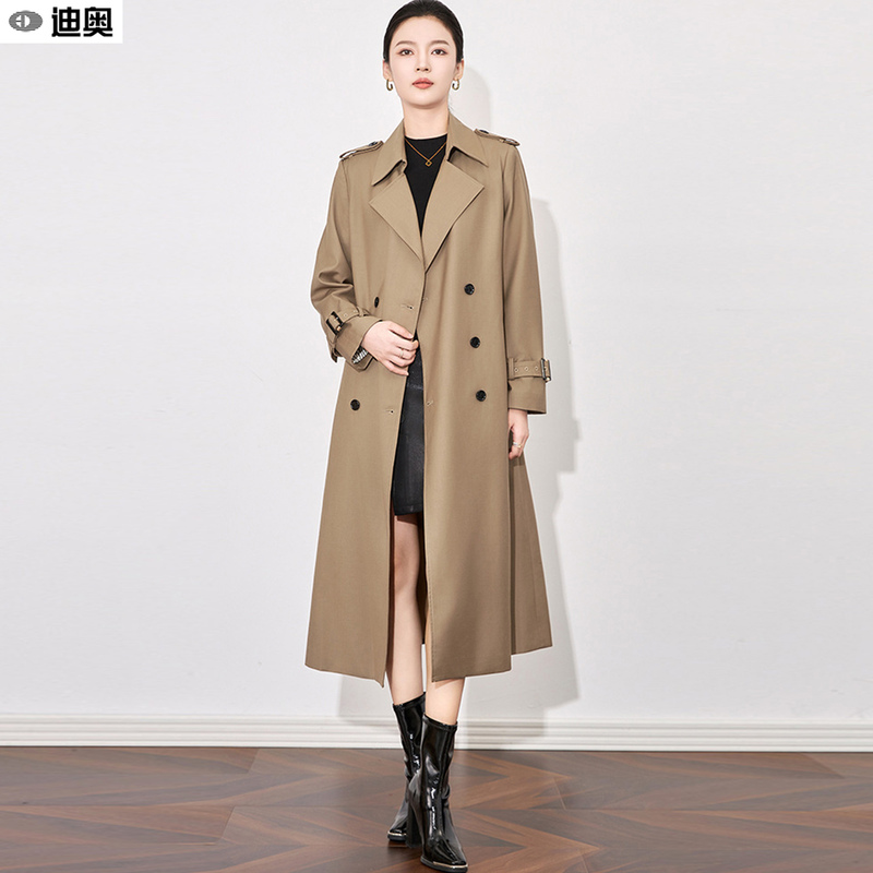 Dior's New Khaki Trench Coat for Women, High-End, Light Luxury, Socialite Jacket, Super Stylish, Elegant Mid-Length Coat
