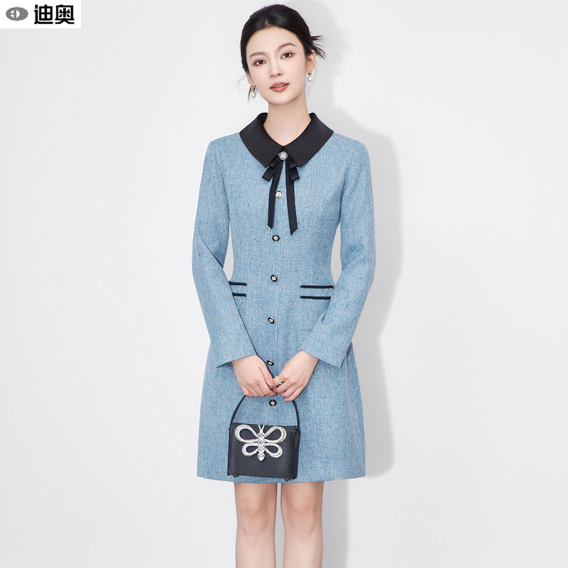 Dior French-Style Chanel-Inspired Dress for Women, 2026 Autumn and Winter New Model, Elegant Socialite Style, Long-Sleeve Mid-Length Dress, Age-Reducing Dress
