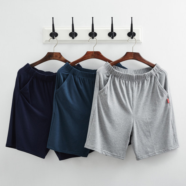 Men's Modal Cotton Quarter Pants Home Pajama Pants Summer Thin Loose Sports Pants Men's Large Size Casual Shorts
