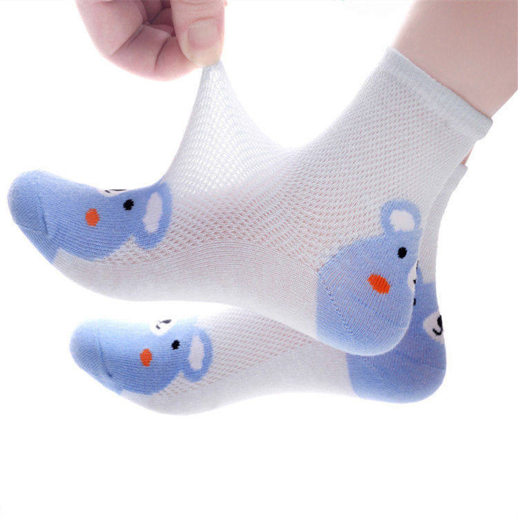 (Five Pairs) Spring/Summer Ultra-thin Children's Socks Boys Girls Baby Kids Middle Tube Socks Boys Mesh Socks