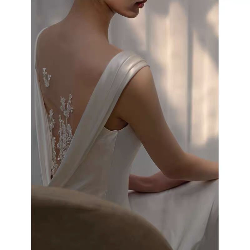 Wedding dress for bride, backless,  Wedding dress for bride, backless,