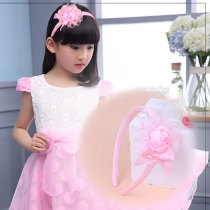 New childrens bow rose flower Princess cute sweet pink hair band No teeth do not hurt hair head hoop