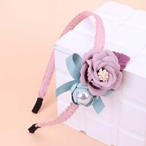 Korean version of childrens pressure hair little girl Flower Princess baby girl bow hair lace hair hoop