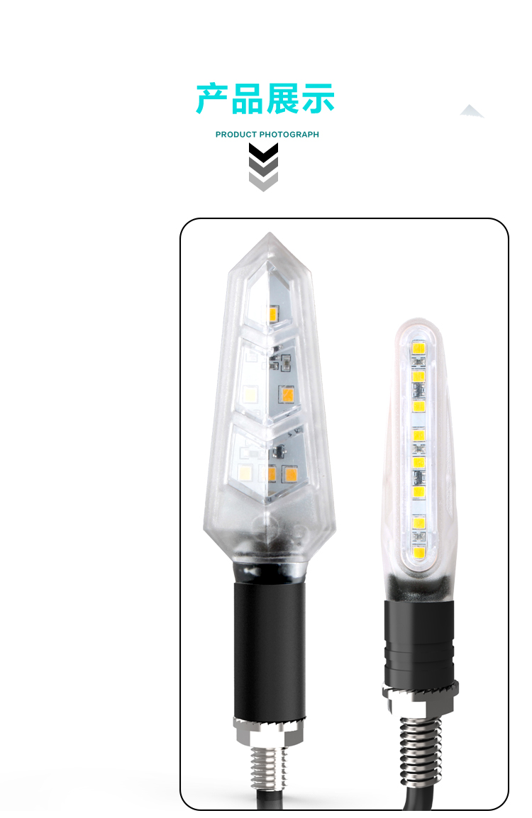 Hai màu nhấp nháy màu vàng xanh hai mặt đèn tín hiệu xe máy điện xe hơi nổi bật Đèn pha LED 12 vặn đèn lắp ráp đèn xe máy