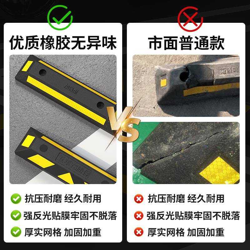 德国进口车位挡车器：橡胶汽车车轮定位神器，守护你的专属停车位！