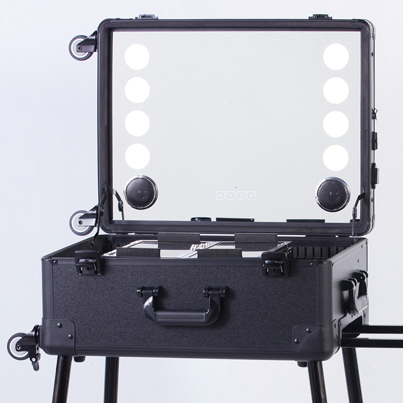 Hidden Stand Bluetooth Lighted Rolling Makeup Case Professional Makeup Artist Special Beauty Tool Box Light Box Hidden Stand Bluetooth Lighted Rolling Makeup Case Professional Makeup Artist Special Beauty Tool Box Light Box