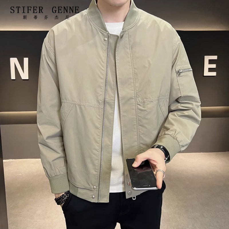 Stephen Men's Baseball Jacket Spring and Autumn 2026 New Trendy Brand Stand Collar Coat Winter Warm Thickened Jacket for Men Stephen Men's Baseball Jacket Spring and Autumn 2026 New Trendy Brand Stand Collar Coat Winter Warm Thickened Jacket for Men