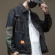 Black denim jacket for men 2025 spring and autumn new style boys' enlarged and thickened work jacket men's large size denim jacket