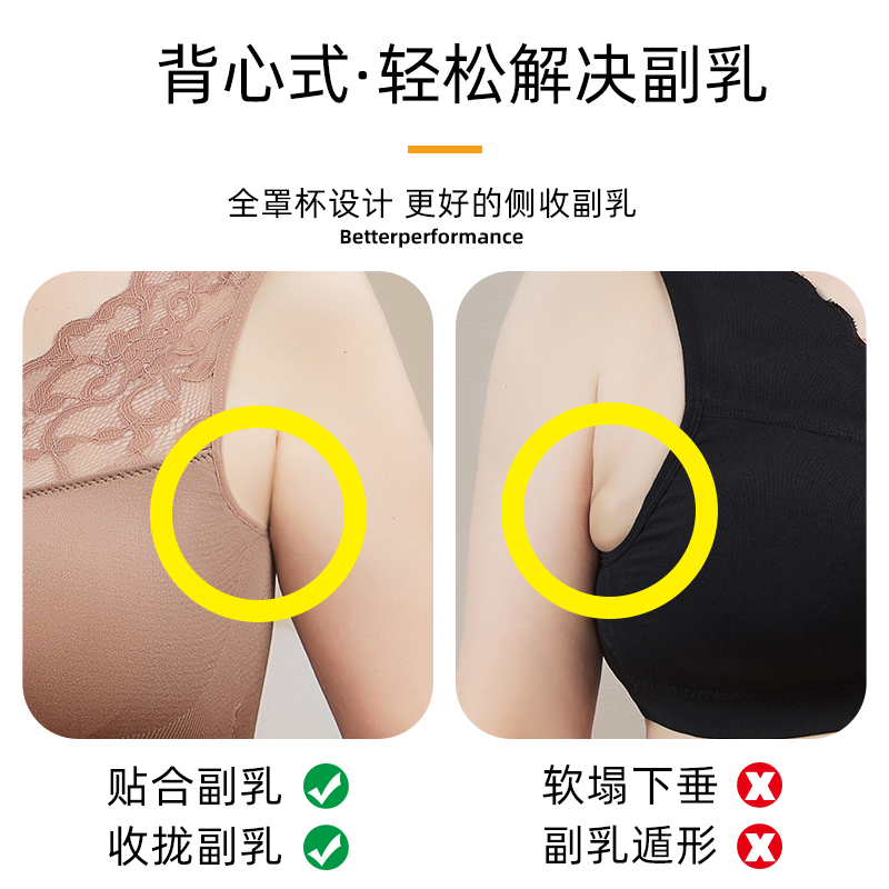 Thép bao quanh vest kiểu mẹ-của-một đồ lót phi sẹo thể thao womens mùa hè áo ngực mỏng ở người già lớn kích cỡ áo ngực.