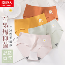 Antarctic underwear Womens Ice Silk seamless cute cotton antibacterial crotch girl Japanese waist one-piece triangular trousers