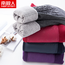 Antarctic people warm down pants mens velvet thickened middle-aged knee pads wool pants winter elderly womens cotton pants
