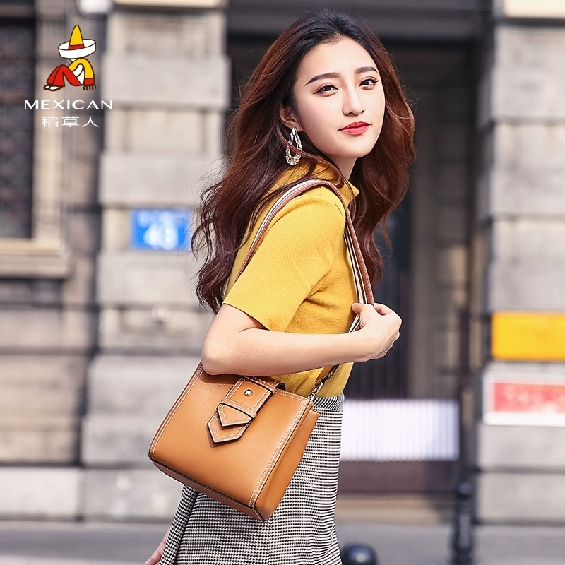 Scarecrow nữ túi bucket bag 2020 túi đeo vai mới Phiên bản Hàn Quốc của xu hướng hoang dã phổ biến rộng rãi túi đeo vai nhỏ - Túi xách nữ