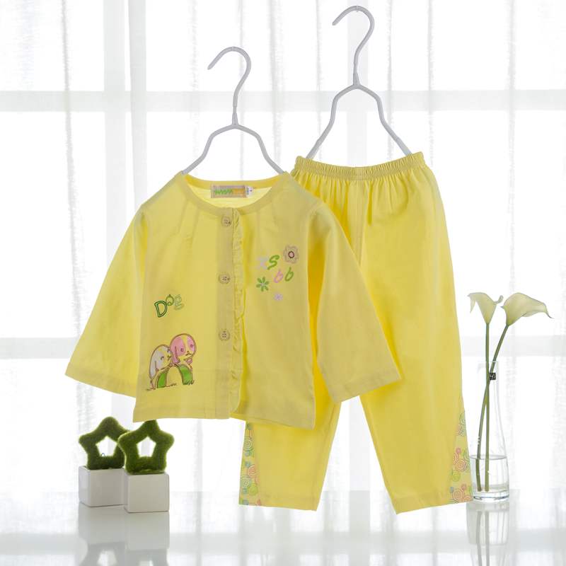 Xin Shi Beibei 0-3 tuổi trẻ em của đồ lót cotton phù hợp với nam giới và phụ nữ bé điều hòa không khí quần áo vai khóa mở khóa phù hợp với