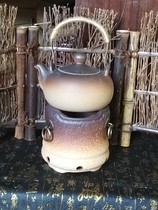 Outdoor Field Ceramic Alcohol Stove Carbon Stove Carbon Stove Warm Tea Suit Home Warm Tea Stove Charcoal Stove Teapot Double