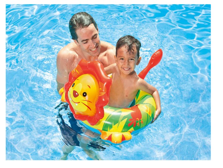 Vòng bơi cho trẻ em 3-6-10 tuổi phao cứu sinh trẻ em nách vòng tròn hoạt hình động vật ngồi hình chiếc nhẫn nổi hình con cá - Cao su nổi
