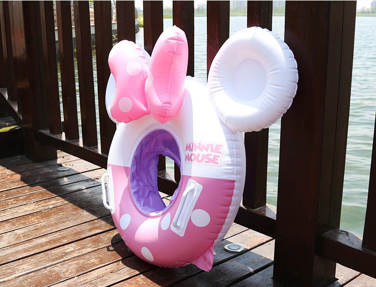 INS trẻ em hoạt hình nơ hồng Minnie bé bơi vòng lẻ quần lẻ vòng tay cầm vòng cứu sinh - Cao su nổi mua phao bơi cho bé