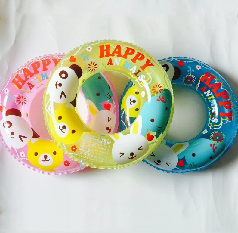 Vòng bơi trẻ em Nhật Bản Vòng phim hoạt hình pha lê Đôi phao cứu sinh dày PVC Vòng bơi bơm hơi Vòng nách - Cao su nổi phao em bé