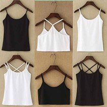 2018 camisole vest female summer Joker sexy Korean black and white outer wear short coat bottoming cotton inner 2018
