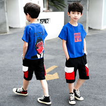 Boy Clothing Boy Summer Clothing Suit 2022 New Korean Version Children Summer Short Sleeve Sport CUHK Child Handsome Boy Tide