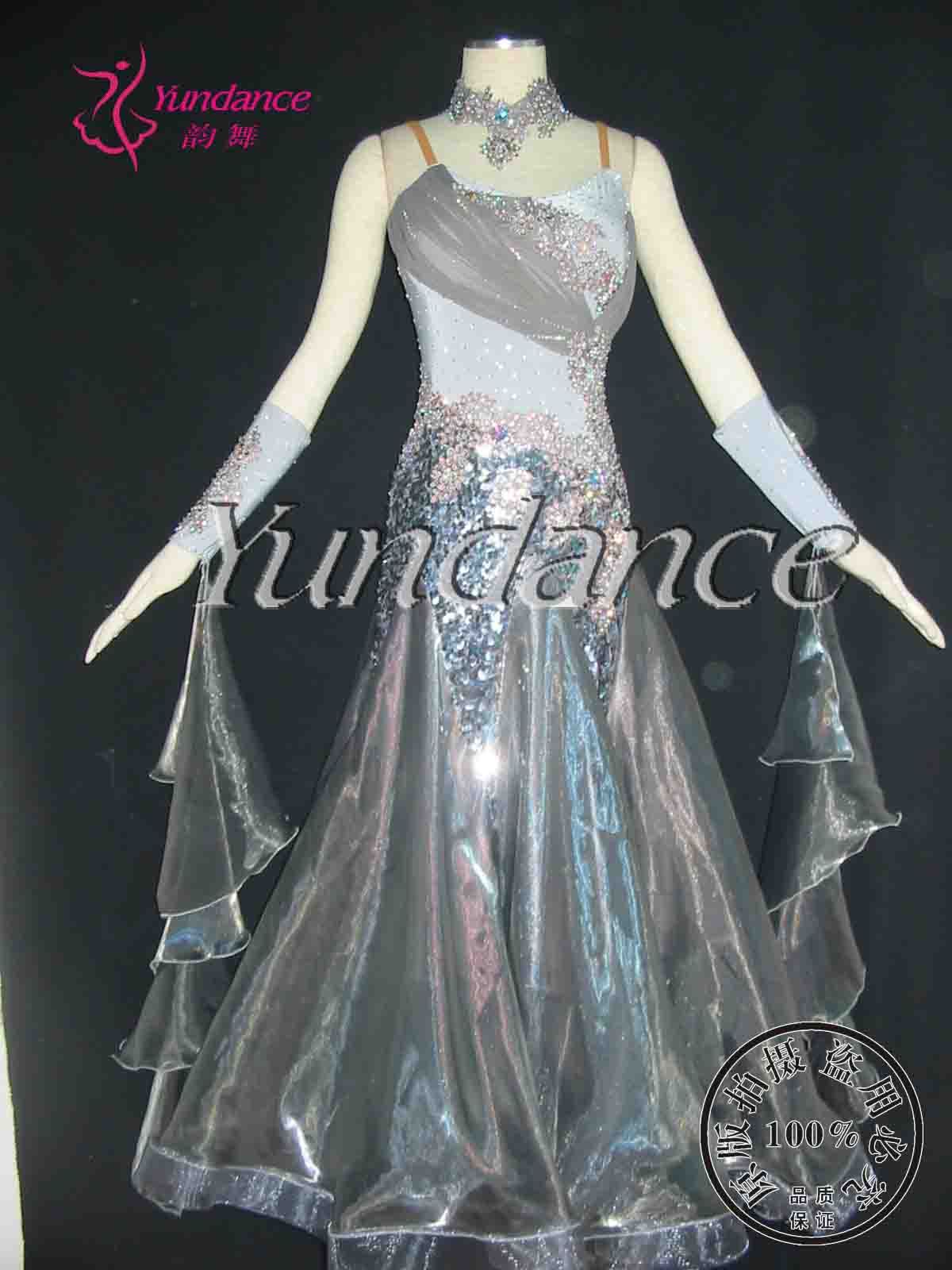 Yun dance professional custom modern performance competition performance dance skirt sequins waltz new national standard