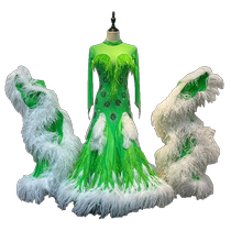 Rhythm Dance New Blackpool Participation National Standard Modern Dance Performance Competition Costume Robe à plumes importée du Royaume-Uni