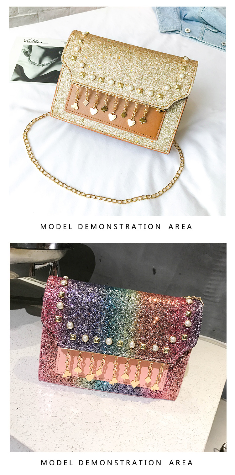 TATA New Fashion Women Shoulder Bag Chain Strap Handbags Clutch Bag Ladies Messenger Bags black one size 7