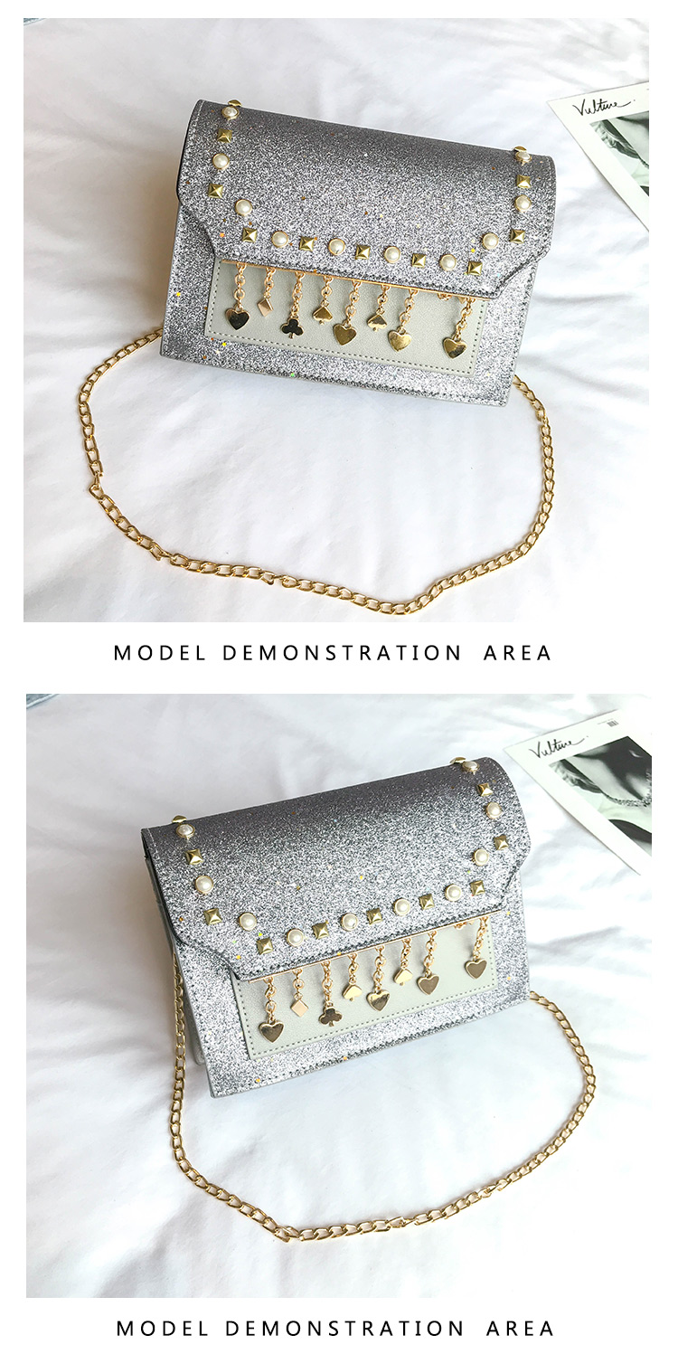 TATA New Fashion Women Shoulder Bag Chain Strap Handbags Clutch Bag Ladies Messenger Bags black one size 13