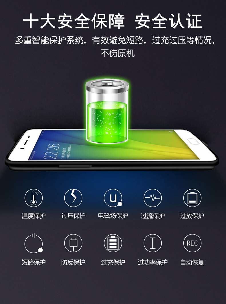 OPPOR9s pin kẹp R9 / R9SPlus sạc điện thoại di động vỏ R11 cá nhân mẫu điện thoại di động - Ngân hàng điện thoại di động sạc dự phòng 20000