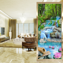 Modern minimalist art glass living room screen Entrance entrance Creative partition background wall Chinese fresh landscape painting