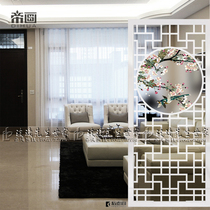 New Chinese living room entry screen Frosted glass entrance partition wall Bedroom folding screen entrance Modern simple decoration
