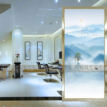 Home decoration art Tempered glass decoration TV background wall Entry partition screen Entrance living room Jane European landscape painting