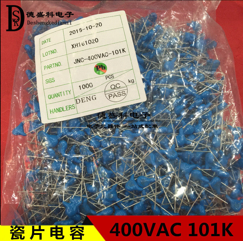 High voltage ceramic capacitor Y1 101K 400V 100PF safety Y capacitor new high quality