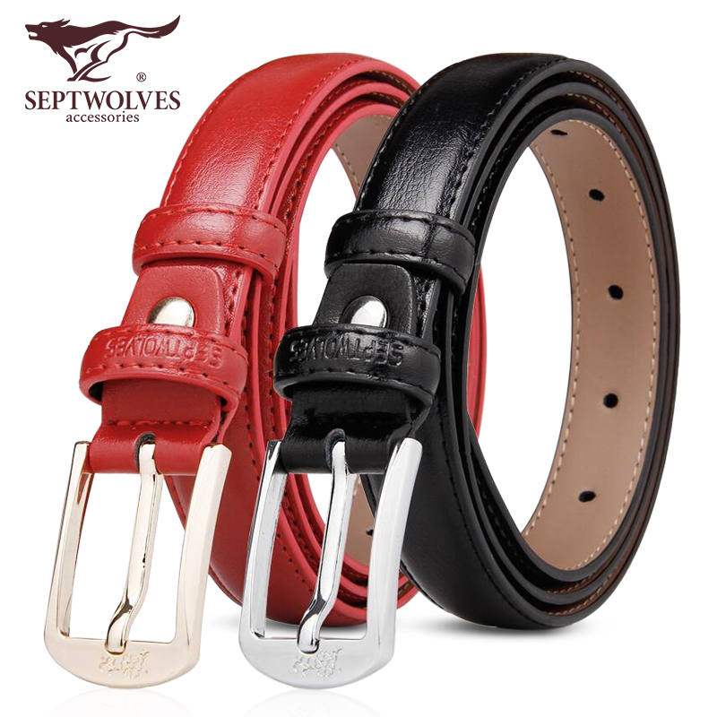 Septwolves belt women's leather jeans all-match decorative fashion simple ins style women's pants belt women's belt