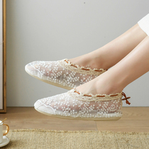 Moon shoes summer thin breathable after bag with pregnant womens shoes summer September 9 soft bottom non-slip maternity slippers