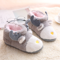 High-help Moon shoes winter bag with velvet warm maternity shoes 11 months 12 Autumn Winter non-slip thick-sole maternal slippers
