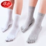 Langsha năm ngón vớ nữ cotton ống vớ mỏng mùa hè vớ cotton mùa hè thoáng khí khử mùi vớ ngón chân - Vớ bông quần tất đồ lót