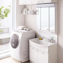 Imported Panasonic bathroom cabinet makeup countertop face wash cabinet 750cm countertop three-sided mirror box fluorescent lamp