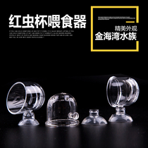 Glass feeder new super white lamp fish red worm feed cup shrimp grass landscape tank nematode fish grain tank