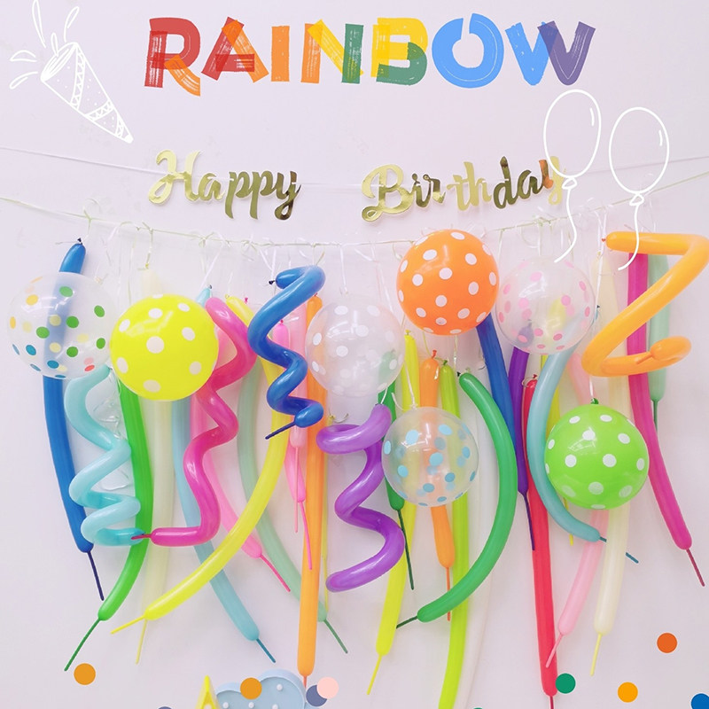 ins Little red book long strip balloon Magic ball Dot latex balloon 100 days day decoration party package