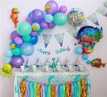 Mermaid Marine Princess Sweet Pint Decorations Childrens Birthday Party Dress Code Red Balloon Tablecs