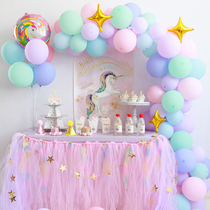 Unicorn Macaron Colors Ins Wind Balloon Chain Background Wall Decoration Wedding House Nets Red Photo Birthday Party Arrangement