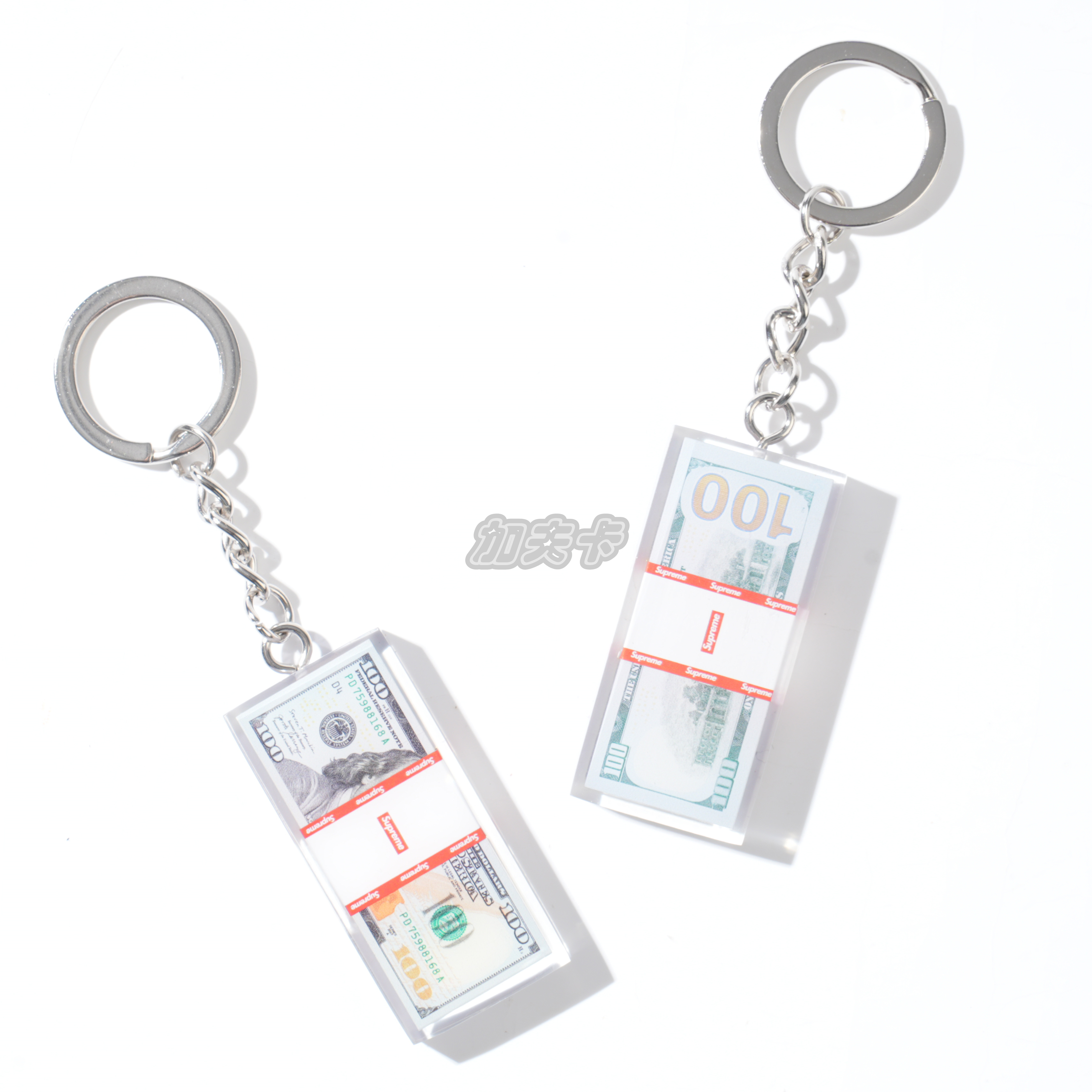 现货Supreme 24FW CASH PAPERWEIGHT KEYCHAIN 美钞镇纸钥匙扣