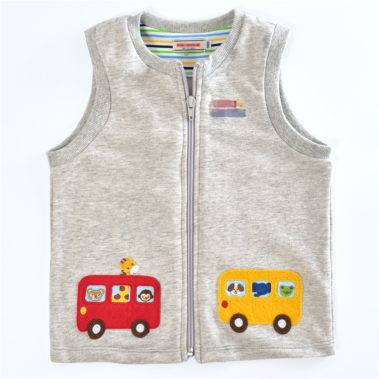 Japanese MK children's spring and autumn thin vest male and female baby pure cotton terry cartoon top infant vest vest