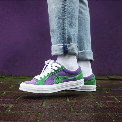 Converse Converse x Golf Le Fleur Федерация цветка Федерация черно -серое зеленое пурпурное порошок синий 18 162128c