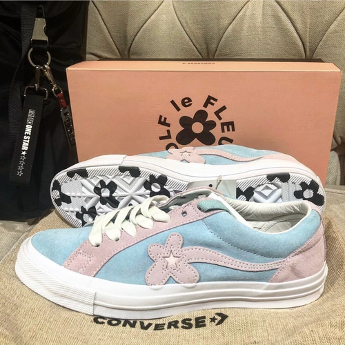 Converse Converse x Golf Le Fleur Федерация цветка Федерация черно -серое зеленое пурпурное порошок синий 18 162128c