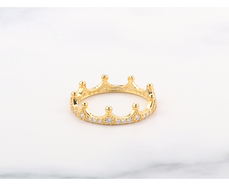 Nóng sterling bạc 925 thời trang khí chất phong cách retro tòa án của phụ nữ nhẫn quý phái thanh lịch vương miện để gửi quà tặng - Nhẫn nhẫn bạch kim