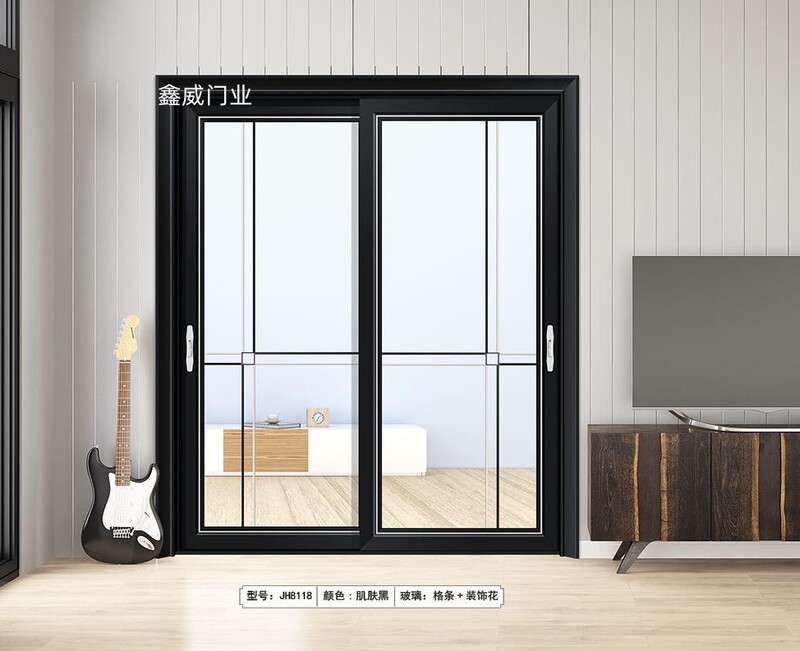 High-Quality High-Grade Titanium Magnesium Alloy Balcony Kitchen Double-Layer Tempered Sliding Door Partition Glass Sliding Door Living Room Glass Door