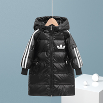 Childrens down clothes 2021 new winter dress male and female child foreign air mid-length Fairy Tide Wear Thickened Down Jacket