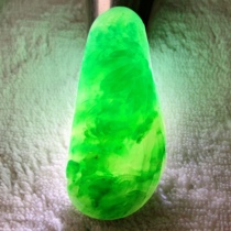 Daytime delicate ice white blue plum deer all the way to your bamboo forest pendant Yang green natural jade